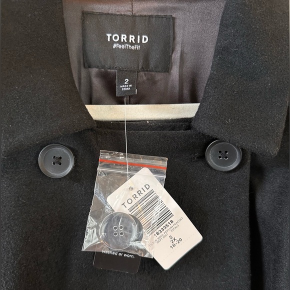 NWT Torrid wool peplum peacoat - Picture 5 of 5